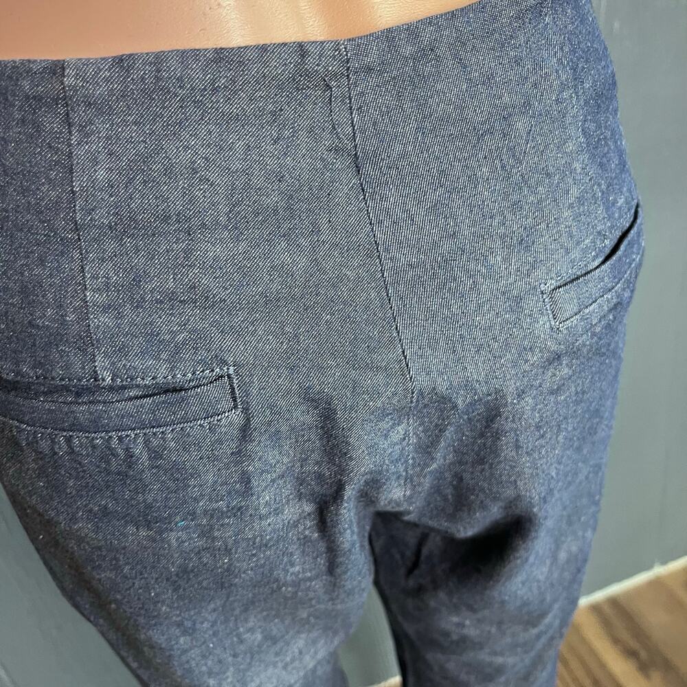 Banana Republic Sloan Sailor Button Chambray Ankle Pants 8 Nautical Preppy - Picture 5 of 7